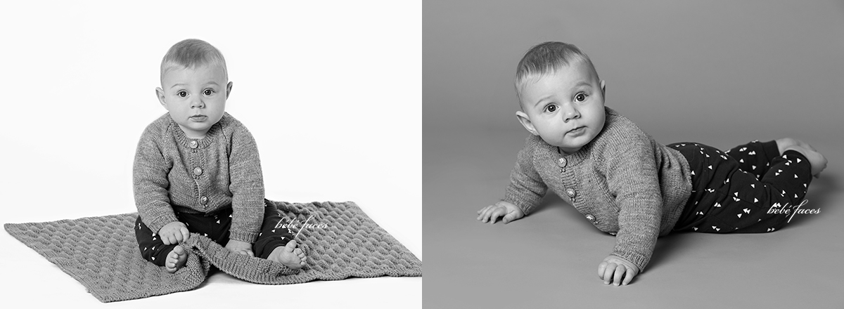 sort og hvid baby billeder i studio